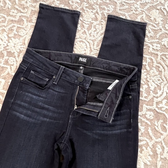 Paige Skyline Skinny Jeans Mid Rise Dark Wash - Picture 5 of 11